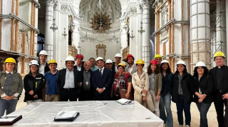 Sopralluogo commissario Castelli a Camerino: "Le ferite della Cattedrale verranno curate da  ottobre"